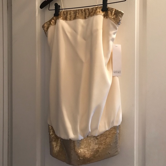 COPY - Badgley Mischka Cream colour dress. - Picture 1 of 5